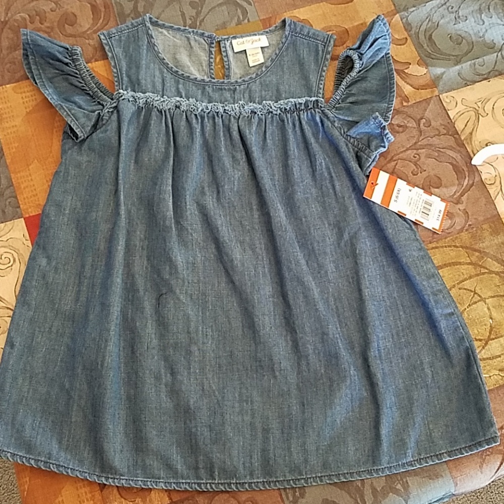 Girl's cat and jack open shoulder tunic/dress